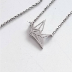 Silver Origami Bird Necklace