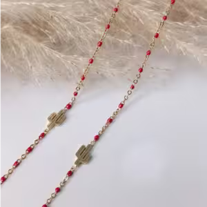 Red Cactus Bead Bracelet