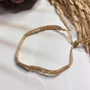 Pink White Acrylic Beaded Bracelet