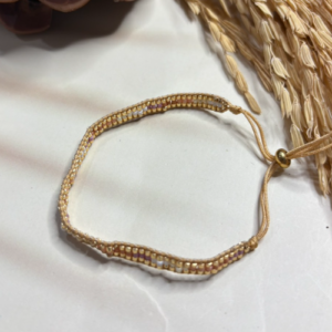 Pink White Acrylic Beaded Bracelet