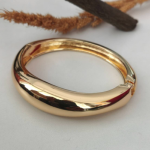 Gold Smooth Hinged Bracelet