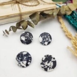 Black White Disc Earrings
