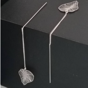Silver Needle Drop Earrings