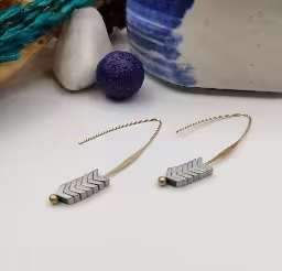 Silver Chevron Threader Earrings
