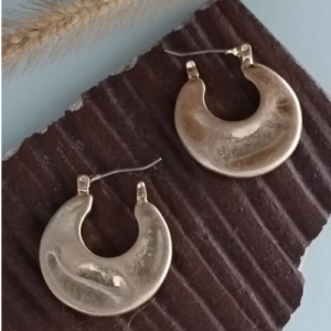 Gold Hammered Disc Earrings