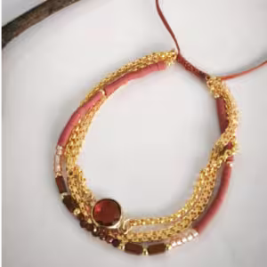 Orange Double Strand Beaded Bracelet
