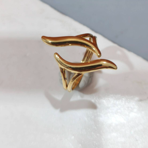 Gold Pointed Open Ring