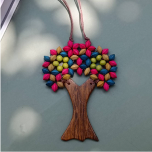 Fuchsia Tree Pendant Necklace