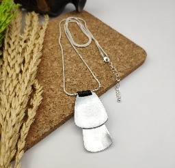 Layered Silver Plate Pendant Necklace