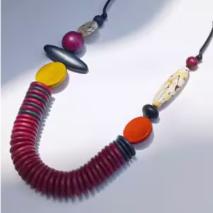 Magenta Disc Statement Necklace