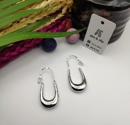 Silver Open Teardrop Earrings