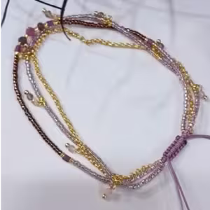 Lavender Gold Multistrand Bracelet
