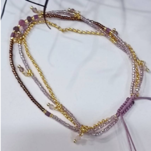 Lavender Golden Multistrand Bracelet