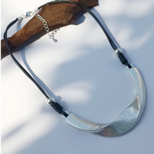 Silver Curved Bar Necklace