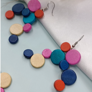 Multicolor Disc Drop Earrings