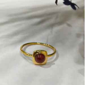 Garnet Round Stone Ring