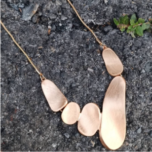 Gold Petal Pendant Necklace