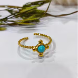 Aqua Round Ring