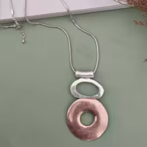 Silver Organic Plate Statement Necklace