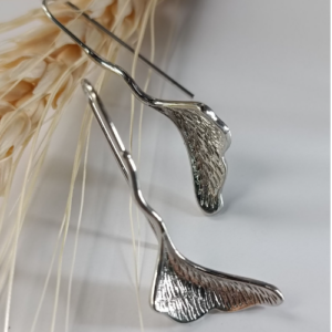 Silver Ginkgo Threader Earrings