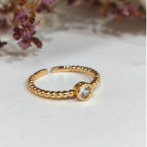 Clear Crystal Curve Ring