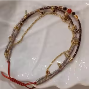 Brown Multi Strand Beaded Bracelet