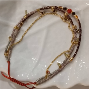 Brown Multi Strand Beaded Bracelet