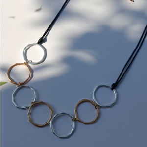 Gold Organic Ring Cord Necklace