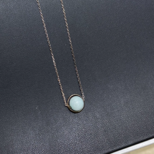 Aqua Oval Stone Necklace