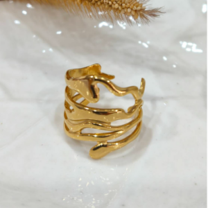 Gold Wave Band Ring