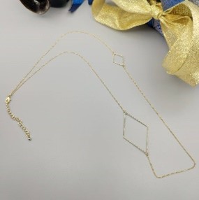 Gold Double Diamond Necklace