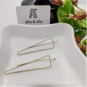 Gold Triangle Threader Earrings