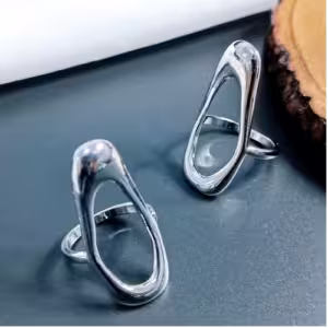 Silver Open Oval Ring
