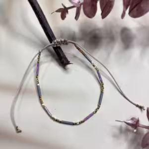 Deep Purple Acrylic Beaded Bracelet