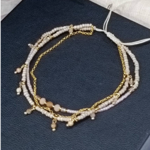 White Multistrand Beaded Bracelet