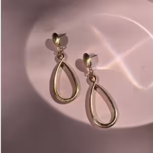 Gold Teardrop Outline Earrings