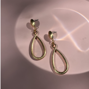 Golden Teardrop Outline Earrings