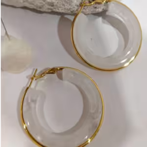 Ivory Hoop Earrings