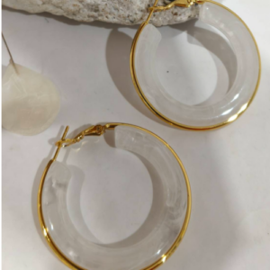 Ivory Hoop Earrings
