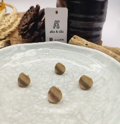 Taupe Brushed Stud Earrings