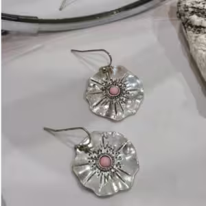 Pink Floral Medallion Earrings