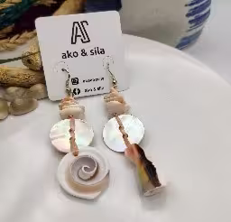 White Shell Spiral Earrings