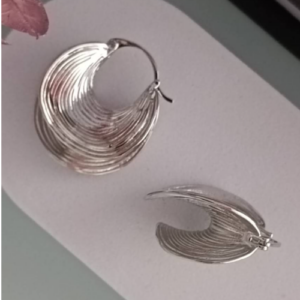 Silver Teardrop Link Earrings