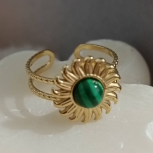 Green Radiance Sunburst Ring