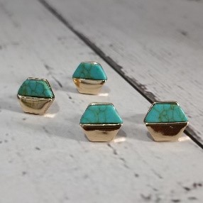 Turquoise Hexagon Stud Earrings