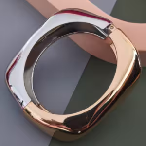 Mixed Metal Angular Bangle Bracelet