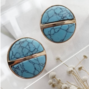 Turquoise Round Stud Earrings