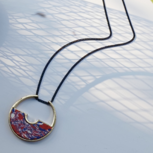 Multicolor Mosaic Disc Necklace