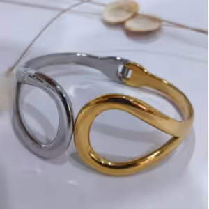 Silver Fluid Open Cuff Bracelet