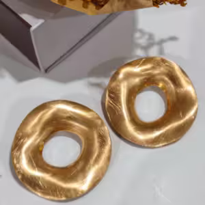 Gold Donut Stud Earrings